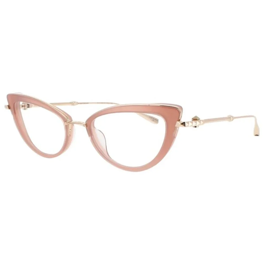 NWT VALENTINO EYEGLASSES CAT EYE WOMEN GOLD/ROSE EYEWEAR